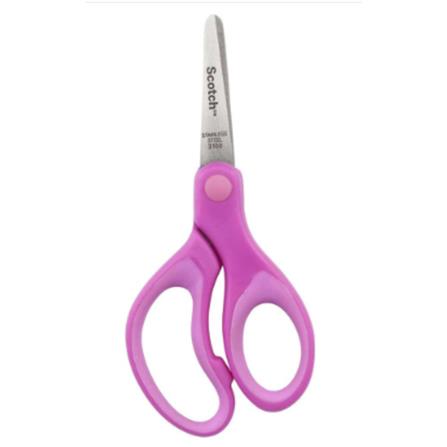 3M SCOTCH (5") KIDS' / STUDENTS SCISSORS SOFT TOUCH HANDLES (PINK)