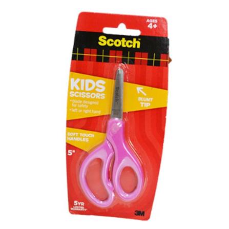3M SCOTCH (5") KIDS' / STUDENTS SCISSORS SOFT TOUCH HANDLES (PINK)