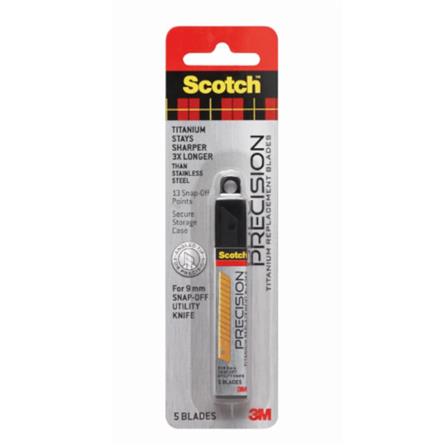 SCOTCH TITANIUM LARGE REFILL BLADES 3M 5CT 18MM
