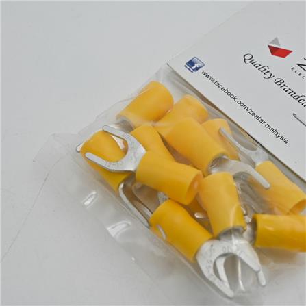 CONNECTOR FORK 6.5MM YELLOW 12S ZEATAR