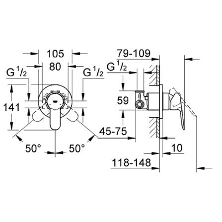 GROHE SHOWER MIXER CONCEALED BAUEDGE 29040000