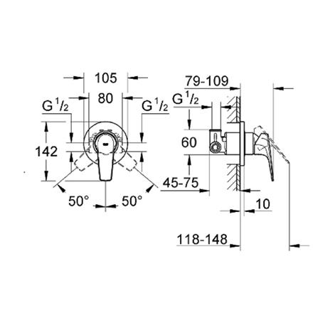 GROHE SHOWER MIXER CONCEALED BAUFLOW 29046000