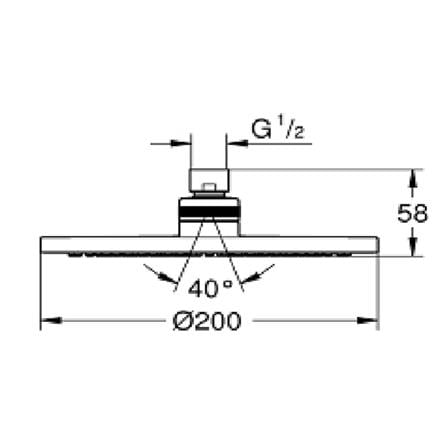 GROHE SHOWER HEAD  20CM 27541001