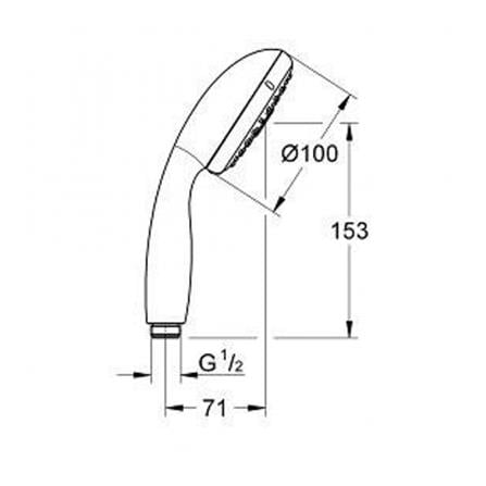 GROHE HAND SHOWER NTEMPESTA 3FUNCTION 28261002