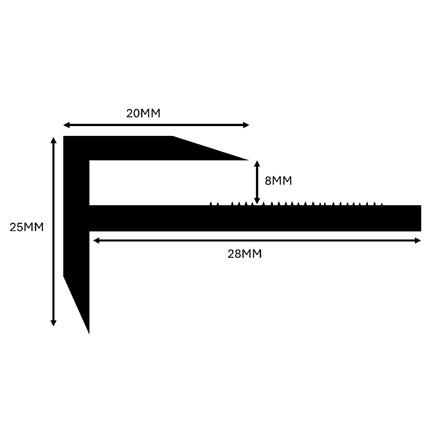 ETAGE SPC CORNERTRIM F-PROFILE STC408-CKN020 GREY 2.7M