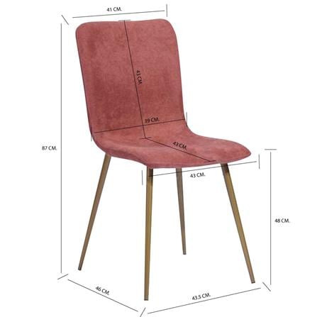 DINING CHAIR SCARGILL W44XD54XH87 CM CORAL