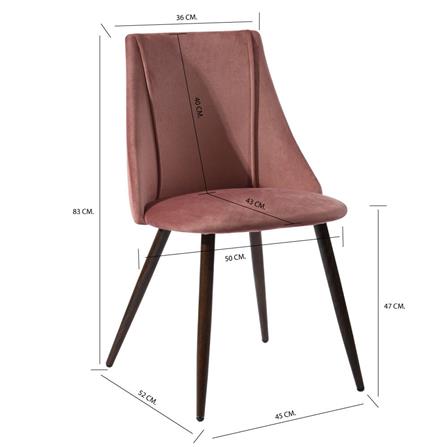 DINING CHAIR SMEG TIAANIUM W52.5XD49.5XH83.5 ROSE