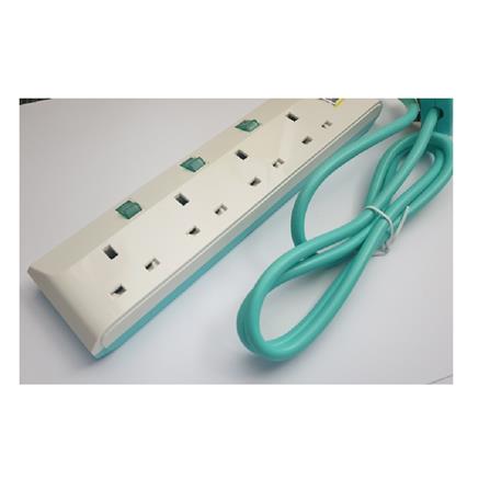 MORRIES EXTENSION SOCKET 4GANG 1.5M WITH NEON GREEN MS3244-1.5