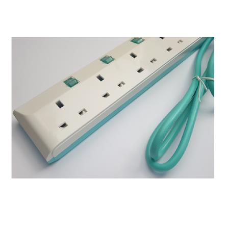 MORRIES EXTENSION SOCKET 5GANG 1.5M WITH NEON GREEN MS3255-1.5