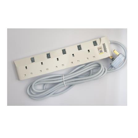 MORRIES EXTENSION SOCKET 5GANG 3.0M WITH NEON BLUE MS3255-3