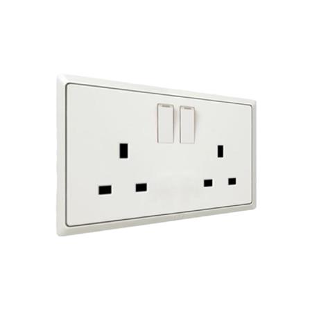 13A DOUBLE SOCKET 3PIN WHITE HC8613SD-WH T&J