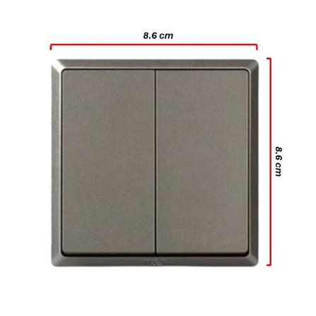 SWITCH 16A 2 GANG 1 WAY CHAMPAGNE GREY HC2712-ST5 T&J