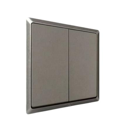 SWITCH 16A 2 GANG 1 WAY CHAMPAGNE GREY HC2712-ST5 T&J