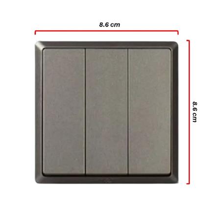 SWITCH 16A 3 GANG 1 WAY CHAMPAGNE GREY HC2713-ST5 T&J