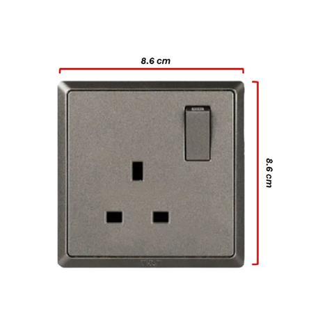 13A SINGLE SOCKET 3PIN CHAMPAGNE GREY HC8613S-ST5 T&J