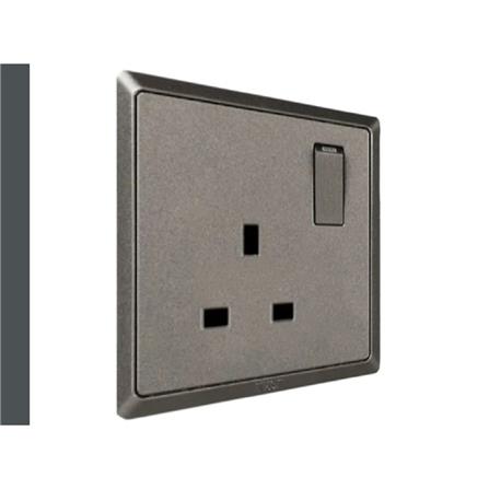 13A SINGLE SOCKET 3PIN CHAMPAGNE GREY HC8613S-ST5 T&J