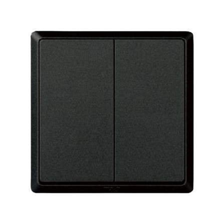 SWITCH 16A 2 GANG 1 WAY CHARCOAL BLACK HC2712-SBL T&J