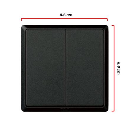 SWITCH 16A 2 GANG 1 WAY CHARCOAL BLACK HC2712-SBL T&J