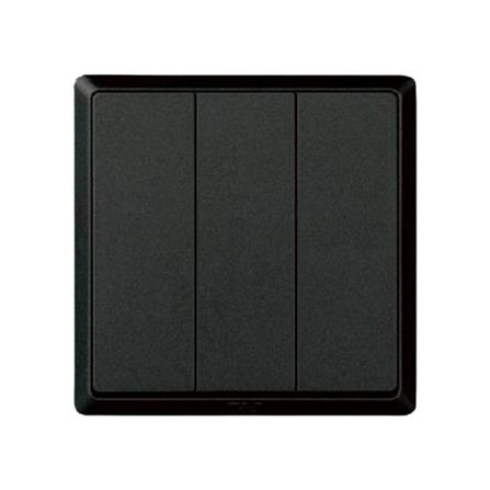 SWITCH 16A 3 GANG 1 WAY CHARCOAL BLACK HC2713-SBL T&J