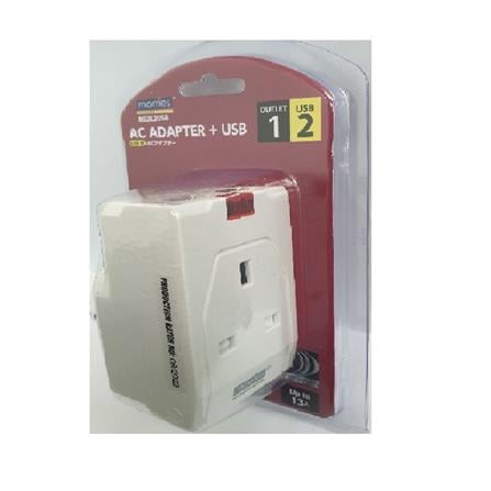 3PIN 1WAY+2USB ADPT MS-3L2USB MORRIES