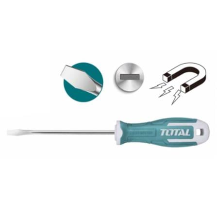 TOTAL 6" SLOTTED SCREWDRIVER MAGNET THT266150 (-)
