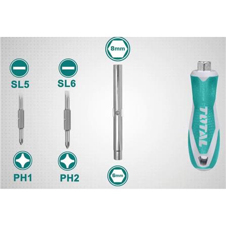 TOTAL 6 IN 1 SCREWDRIVER SET