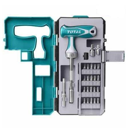 TOTAL 25 PCS T-HANDLE WRENCH SCREWDRIVER SET (TACSD30256)