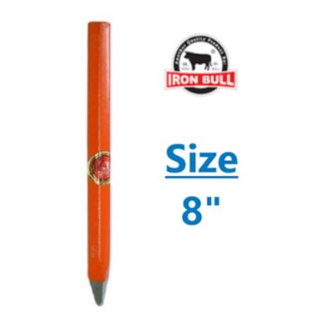 8" POINTED  IRON BULL CONCRETE CHISEL ORANGE
