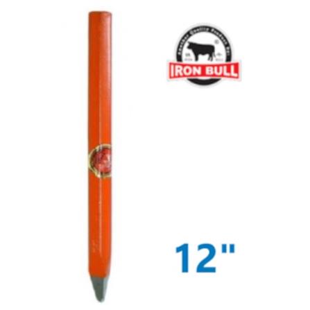 12" POINTED  IRON BULL CONCRETE CHISEL ORANGE