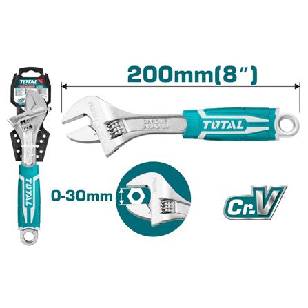TOTAL 8" ADJUSTABLE WRENCH THT101086