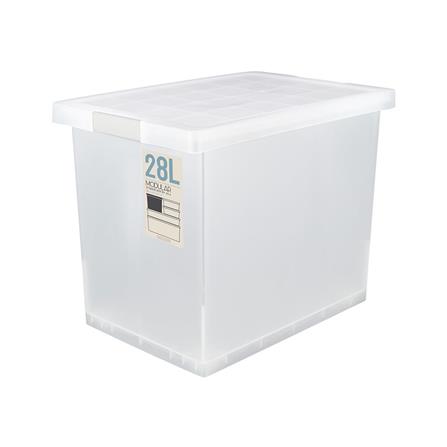 STACKABLE STORAGE BOX WITH LID STACKO 5223 28L 28.4X42X32.9CM WHITE