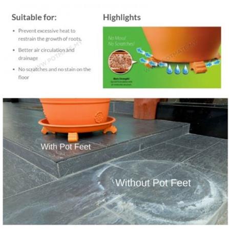 BABA POT FEET SAUCER 951 10X5.4X5.6CM BLACK