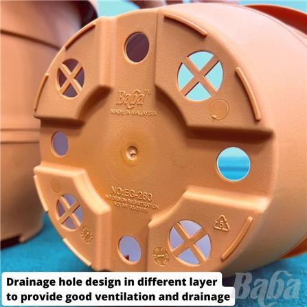 BABA BIODEGRADABLE ELEGANT SERIES FLOWER POT EG-310 ZEN GREY