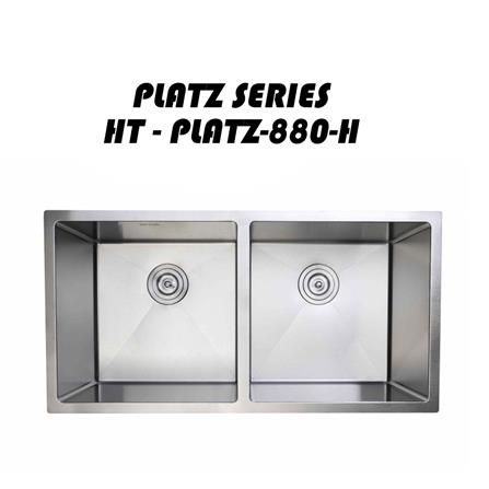 HAUSTERN BUILT-IN UNDERMOUNT SINK 2BOWL HT-PLATZ 880-H STAINLESS STEEL 88CM