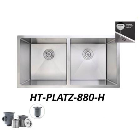 HAUSTERN BUILT-IN UNDERMOUNT SINK 2BOWL HT-PLATZ 880-H STAINLESS STEEL 88CM