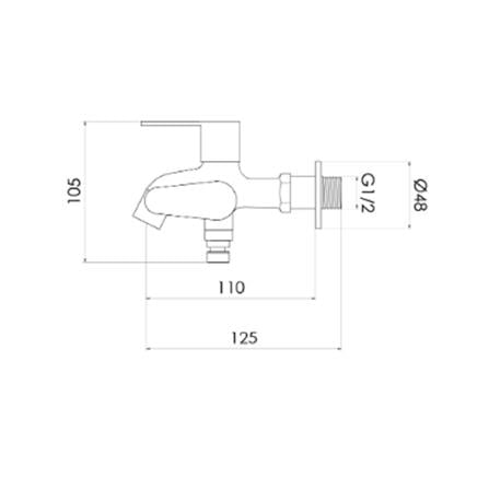 MODERN DEPOT WALL TAP 2WAY W/HOSE TF-STW-03MG METAL GUN SS304