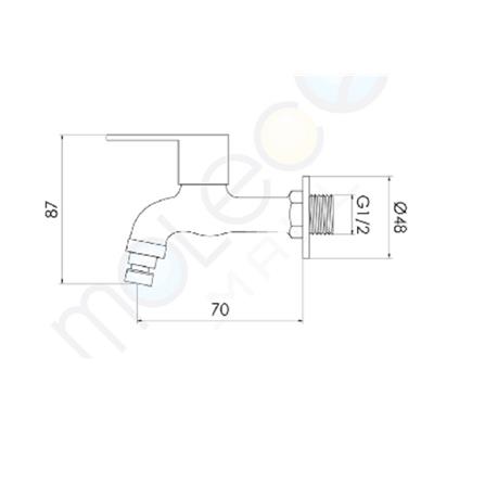 MODERN DEPOT SHANK FAUCET WALL TAP TF-SHB-03MG GUN METAL