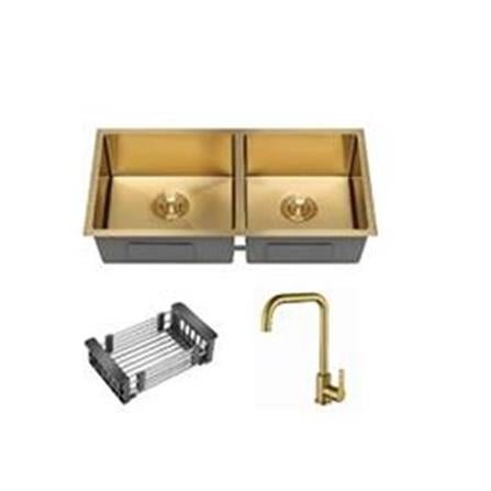 CABANA BUILT-IN UNDERMOUNT SINK 2BOWL GOLD CKS7607 86CM