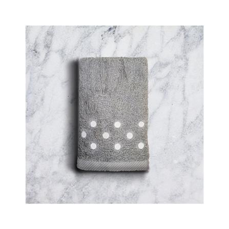 LOFTEX EMBROIDERY CIRCLE HAND TOWEL 15"X28"GREY