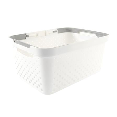 CLOTH BASKET SQUARE L MONO WHITE PLIM