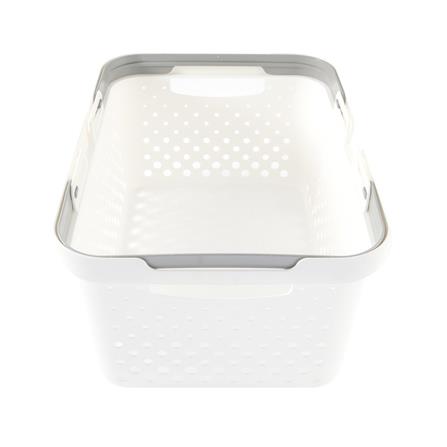 CLOTH BASKET SQUARE L MONO WHITE PLIM