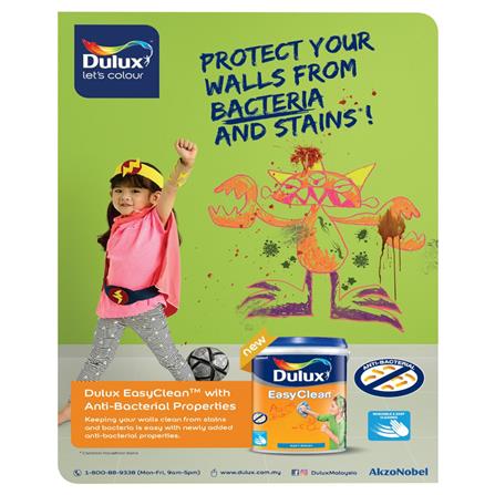 DULUX EASYCLEAN ANTIBACTERIA 1 LITRE BASE D INTERIOR-PAINT