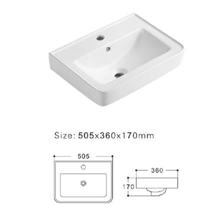 SORENTO WASHBASIN WALL HUNG SRTWB247 WHITE