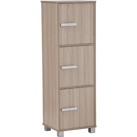 NAOMI 3 DOOR STORAGE BOX WITH LOCK NUHOOM SONOMA OAK