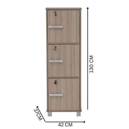 NAOMI 3 DOOR STORAGE BOX WITH LOCK NUHOOM SONOMA OAK