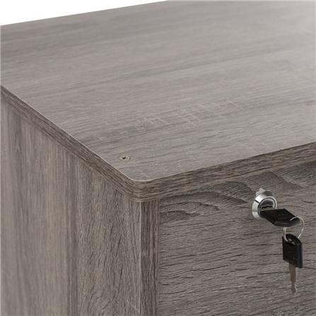 NAOMI 3 DOOR STORAGE BOX WITH LOCK NUHOOM DARK SONOMA