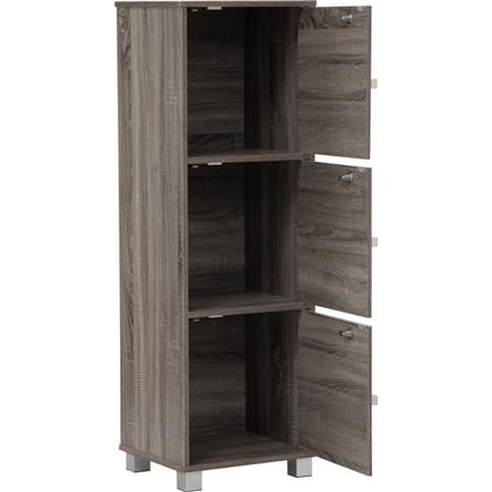 NAOMI 3 DOOR STORAGE BOX WITH LOCK NUHOOM DARK SONOMA