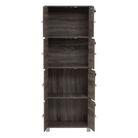 NUHOOM NAOMI 8 DOOR STORAGE BOX WITH LOCK DARK SONOMA