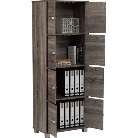 NUHOOM NAOMI 8 DOOR STORAGE BOX WITH LOCK DARK SONOMA