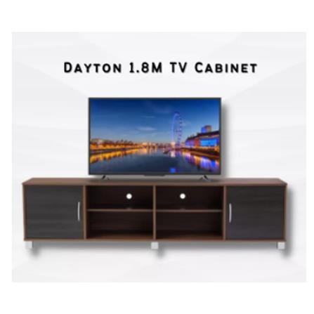 DAYTON TV CABINET 1.8M WALNUT/BLACK ASH